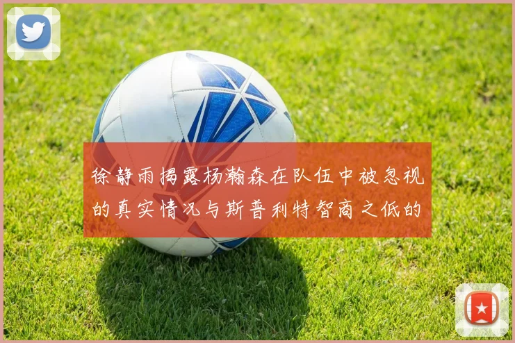 徐静雨揭露杨瀚森在队伍中被忽视的真实情况与斯普利特智商之低的尴尬真相